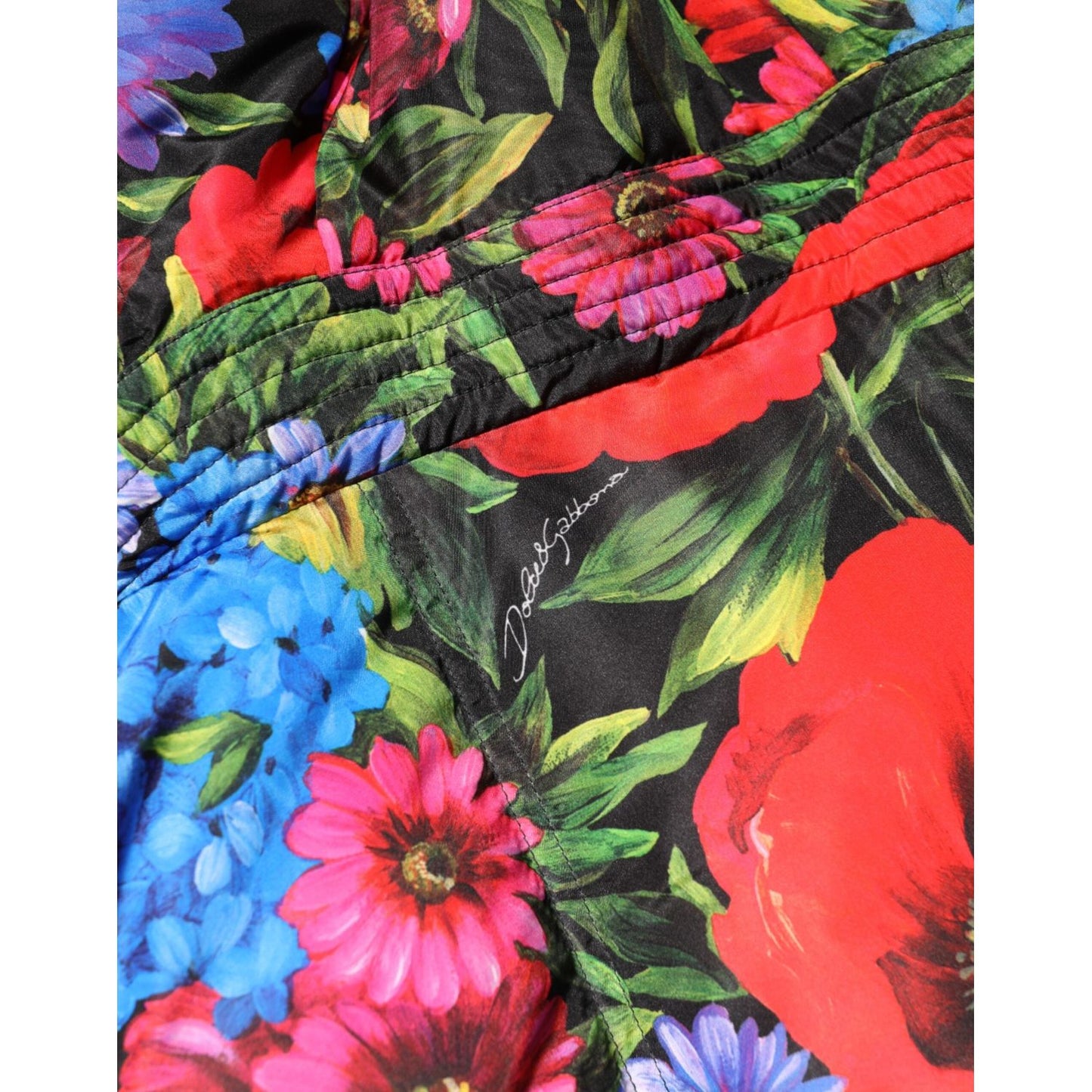 Dolce & Gabbana Multicolor Floral Hooded Puffer Coat Jacket JKT41494-44