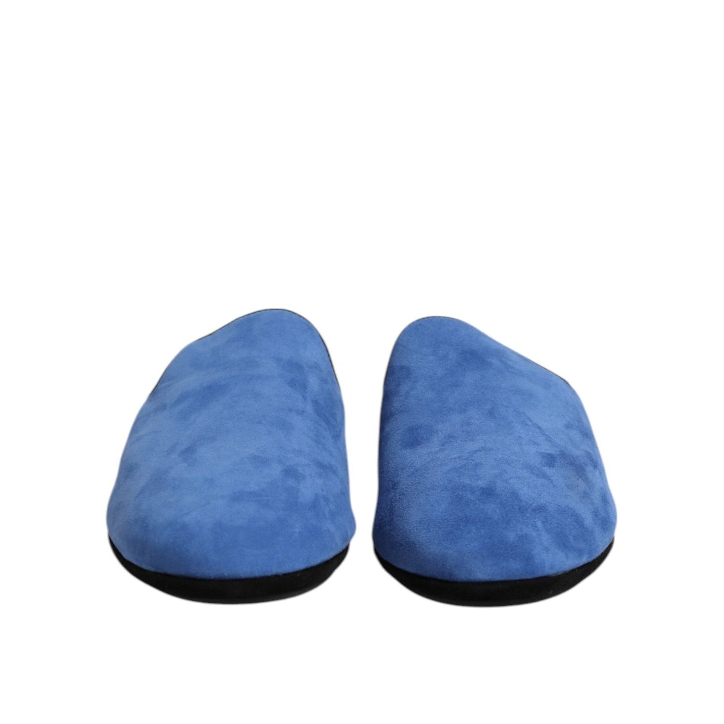 Dolce & Gabbana Blue Suede Capra Slides Flat Slipper Shoes