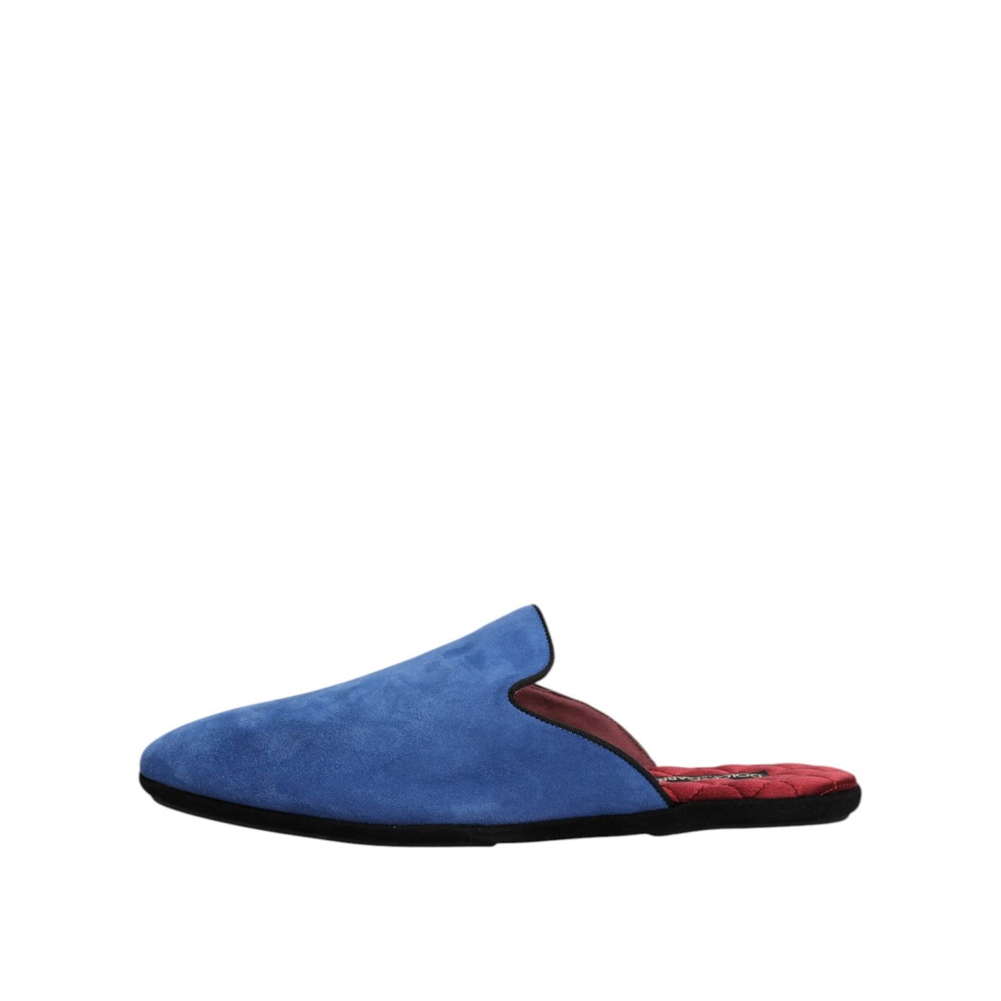 Dolce & Gabbana Blue Suede Capra Slides Flat Slipper Shoes