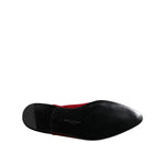 Dolce & Gabbana Black Red Velvet Embellished Slip On Shoes