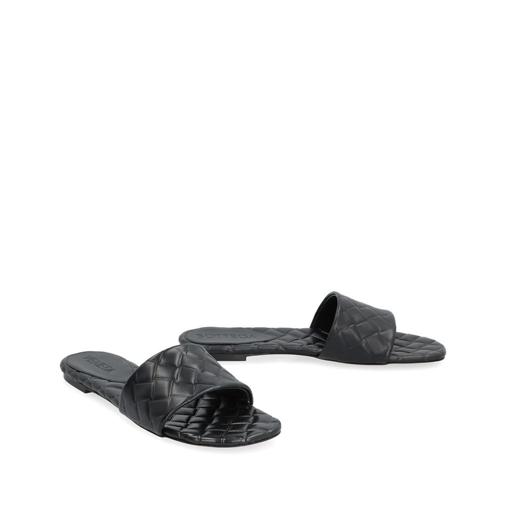 Bottega Veneta Black Lamb Leather Mules