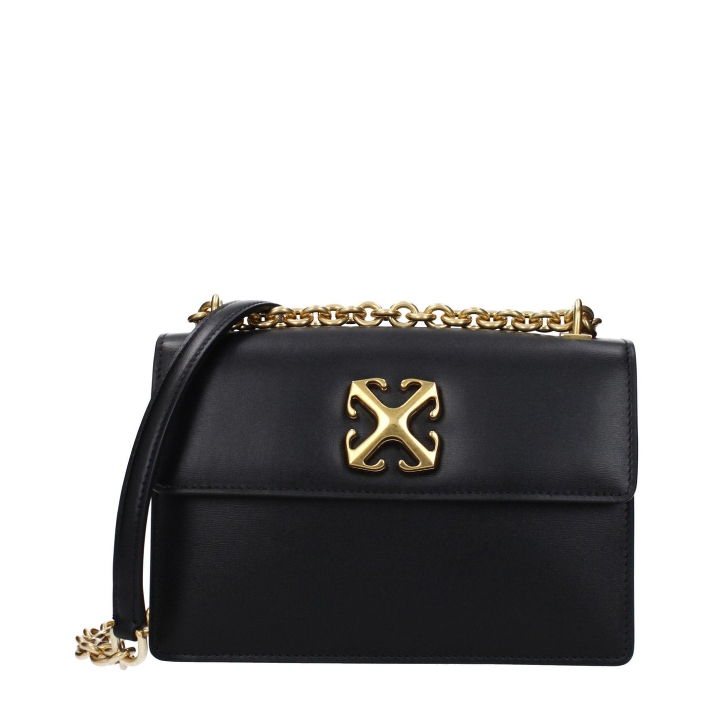 Off-White Black Leather Crossbody Bags OF14886728139017BT