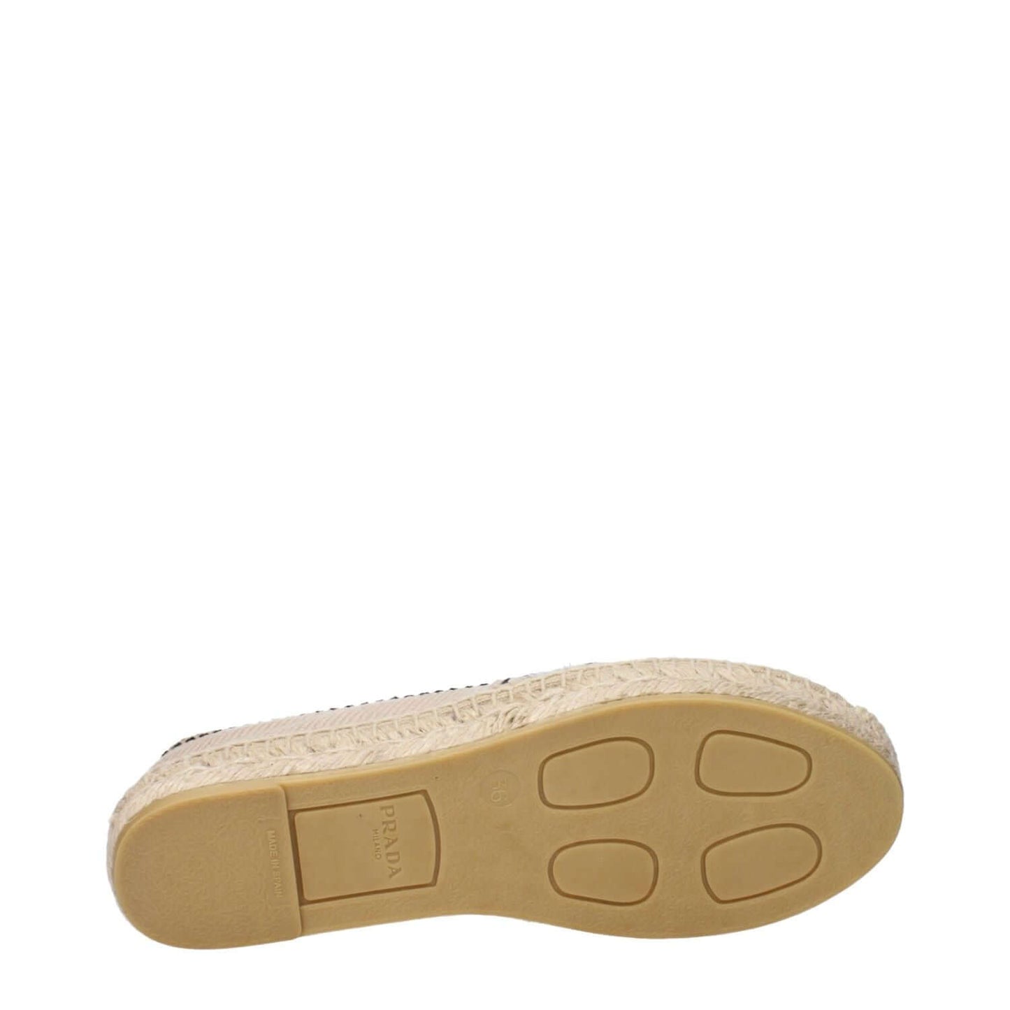 Prada Beige Fabric Espadrilles with beige sole and textured print, showcasing MPN 1S173M3L82020F00J2. Elegant design by Prada.
