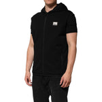 Dolce & Gabbana Black Sleeveless Hooded Logo Plaque Jacket JKT41508-56
