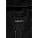 Dolce & Gabbana Black Sleeveless Hooded Logo Plaque Jacket JKT41508-56