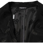 Dolce & Gabbana Black Polyester Logo Monogram Coat Jacket JKT41513-50