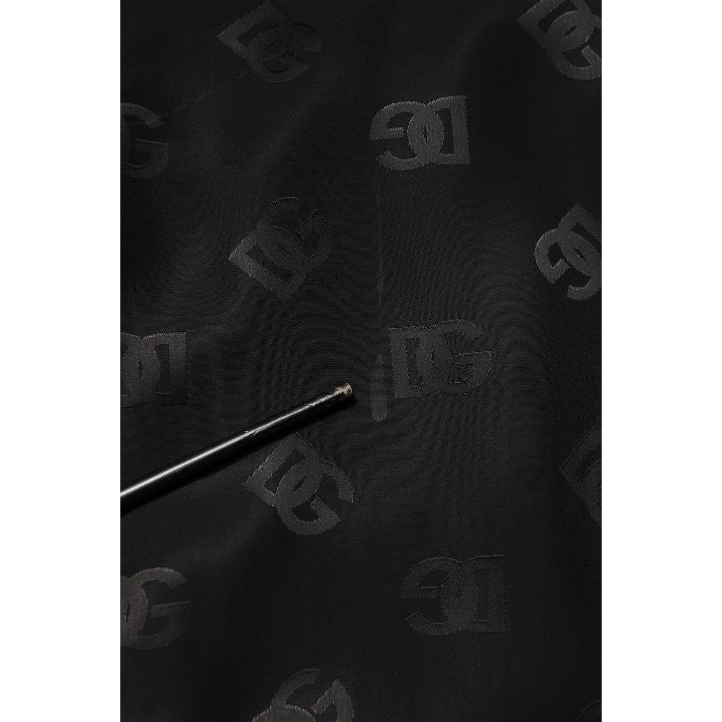 Dolce & Gabbana Black Polyester Logo Monogram Coat Jacket JKT41513-50