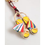 Dolce & Gabbana Red Yellow Mini Espadrille Style Charm Keychain Keyring SMY11141