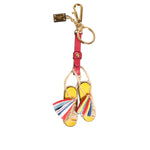 Dolce & Gabbana Red Yellow Mini Espadrille Style Charm Keychain Keyring SMY11141