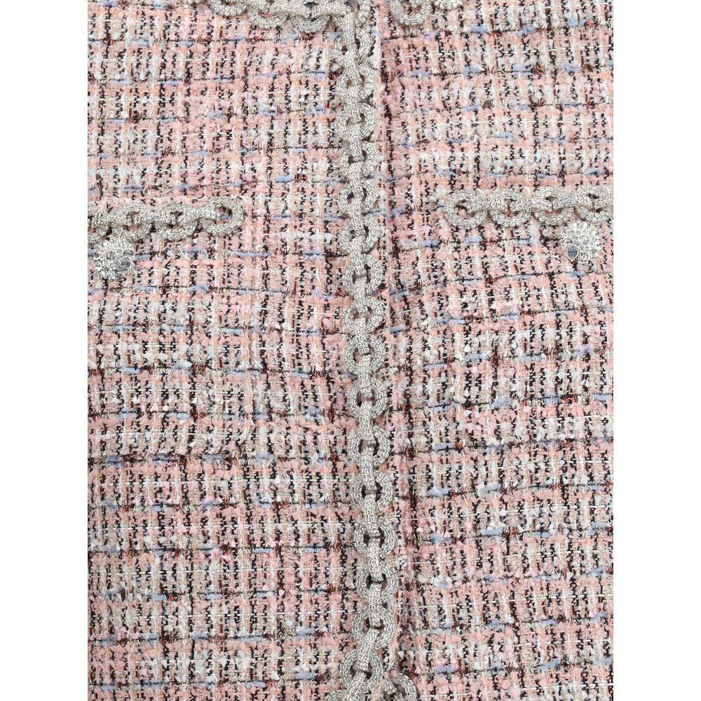 Self-Portrait Bouclé fur cuffed Jacket SE-AW25098JPPINK-10