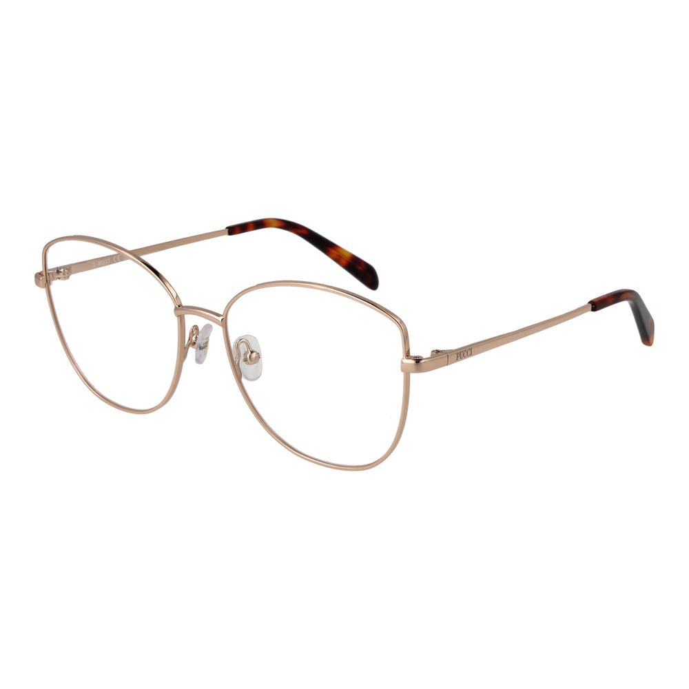 Emilio Pucci Rose Gold Women Glasses Frame full-rim butterfly style with demo lenses.