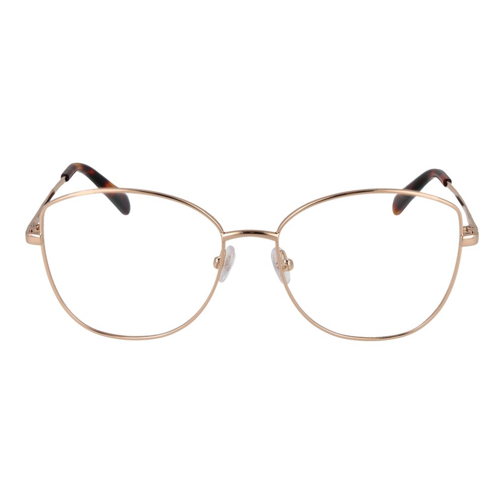 Emilio Pucci Rose Gold Women Glasses Frame, full-rim metal with demo lenses, butterfly style.