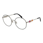 Emilio Pucci Black Women Glasses Frame, round full-rim, metal frame, demo lenses, black color.