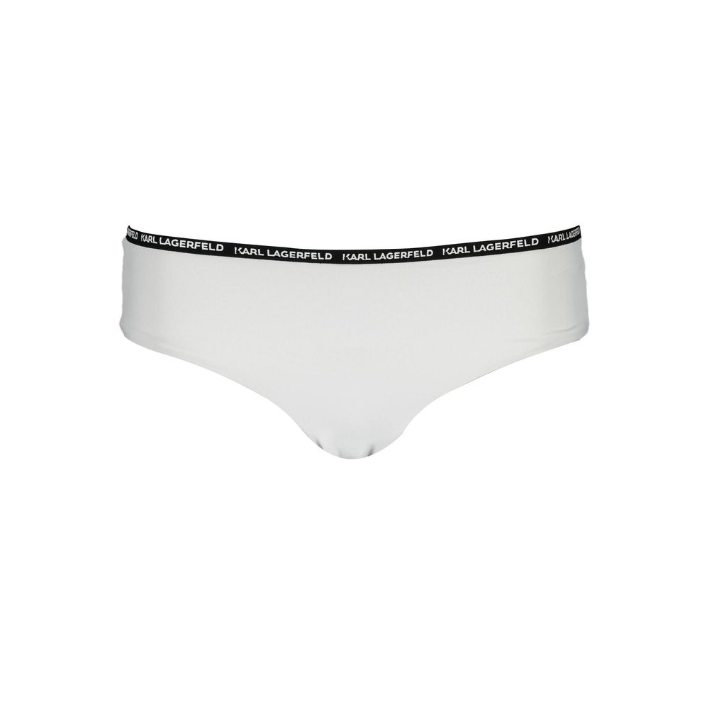 Karl Lagerfeld White Elastane Swimwear with contrasting details and logo waistband.