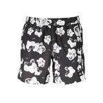 Karl Lagerfeld Black Polyester Swimwear medium swim boxer with floral design, 2 pockets, back pocket, laces, and logo.