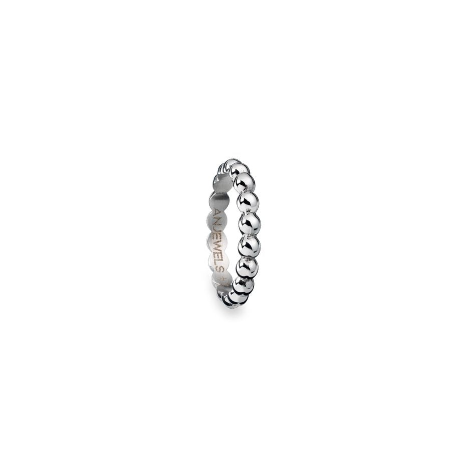AN JEWELS JEWELRY Mod. AR.R1NS07S-8 elegant silver ring with bead detailing