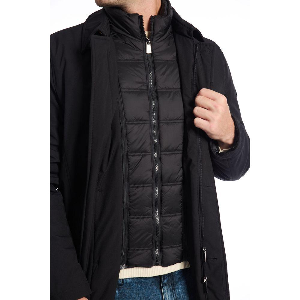 Baldinini Trend Black Polyester Jacket BATR-24667-XXL-FBB-294
