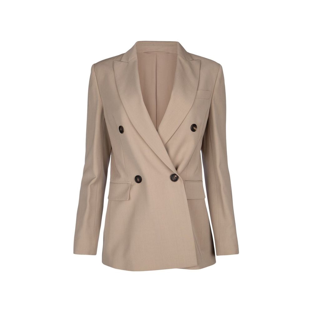 Brunello Cucinelli Beige Virgin Wool Coat