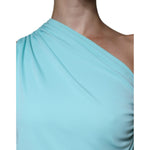 Christian Pellizzari Light Blue Jersey Long Drape One Shoulder Dress DR81489-40