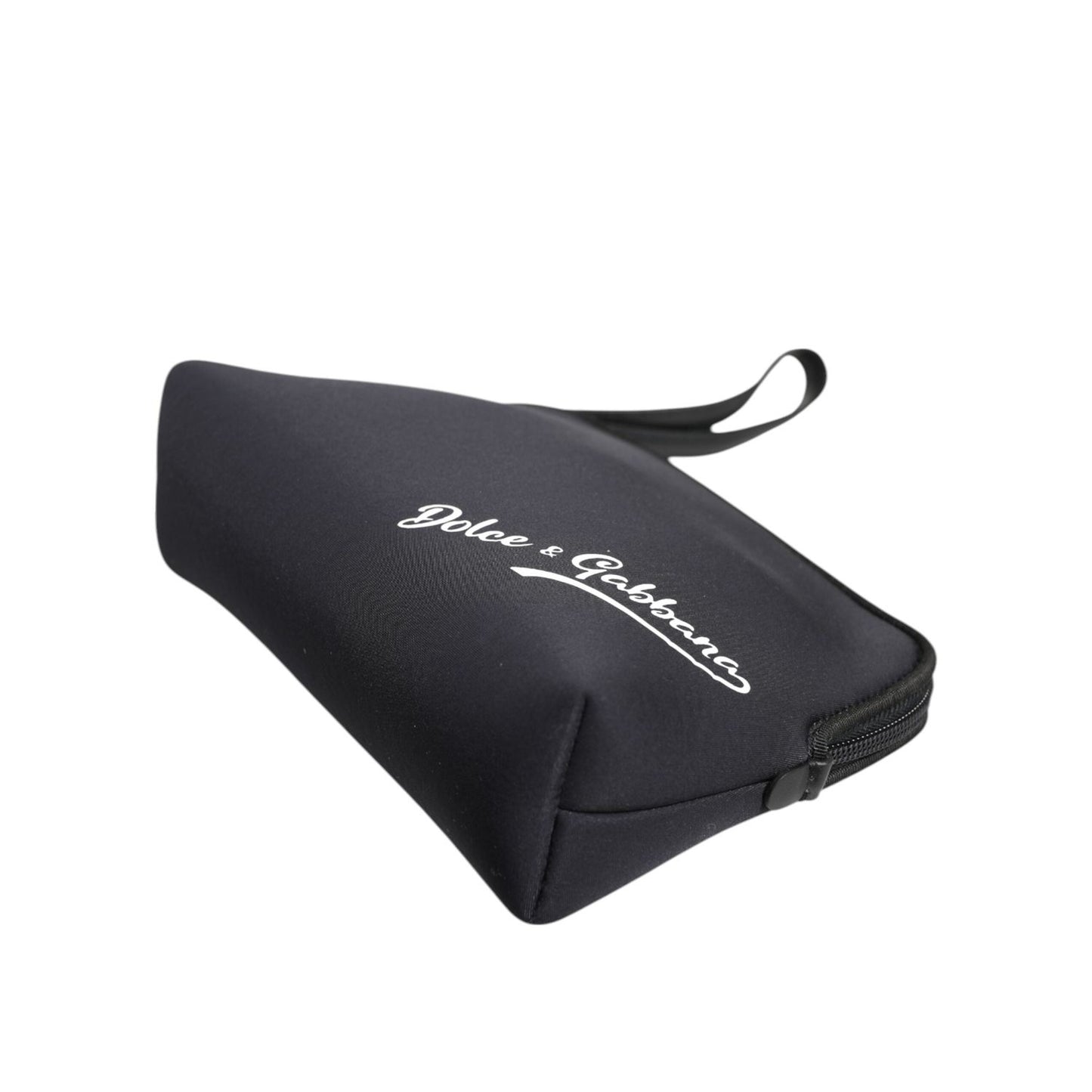 Dolce & Gabbana Black Solid Nylon DG LogoPrint Clutch Zip Borse Pouch Bag BAG4652