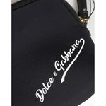 Dolce & Gabbana Black Solid Nylon DG LogoPrint Clutch Zip Borse Pouch Bag BAG4652
