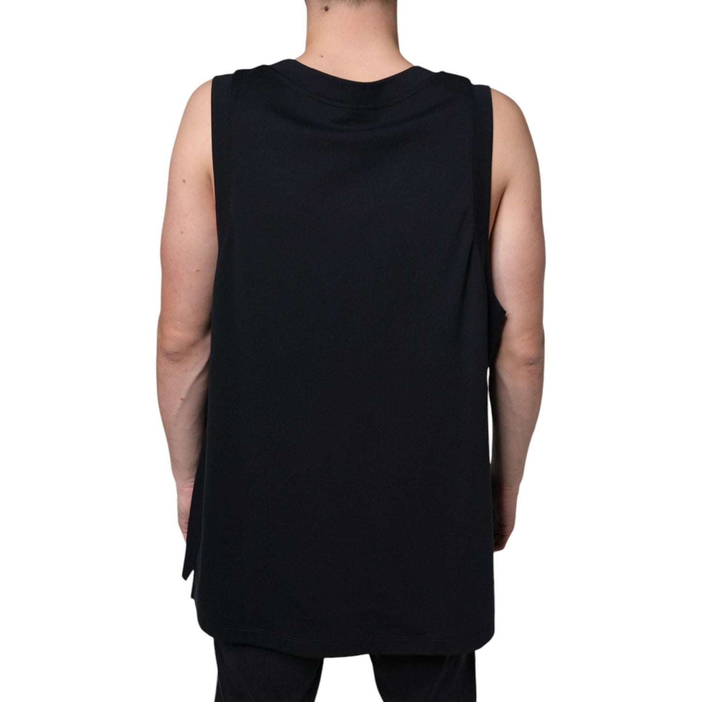Dolce & Gabbana Black Cotton Born To Be Free Sleeveless T-shirt TSH86646-52