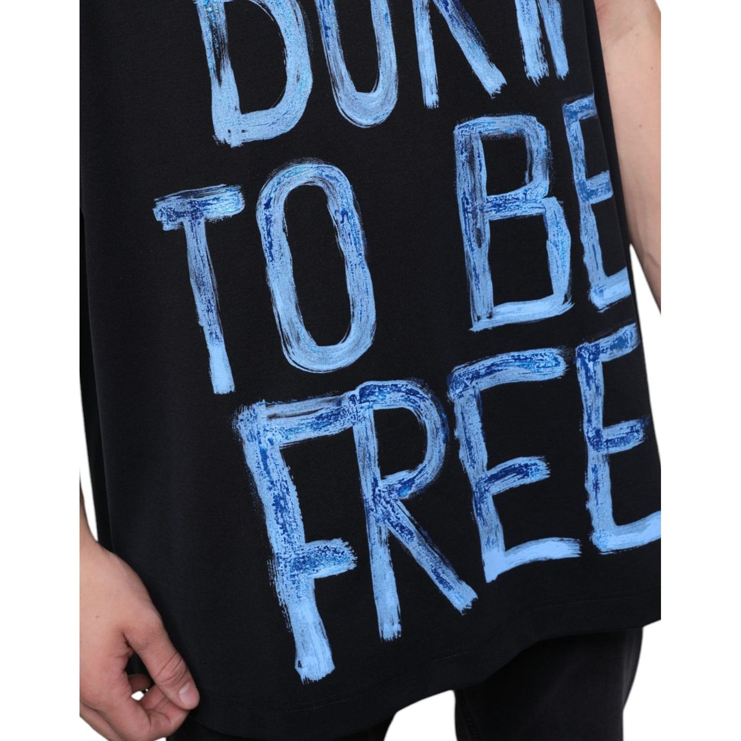 Dolce & Gabbana Black Cotton Born To Be Free Sleeveless T-shirt TSH86646-52