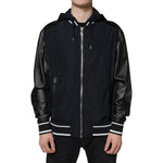 Dolce & Gabbana Black Hooded Full Zip Men Bomber Jacket JKT3878-50