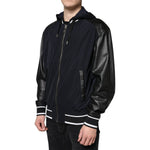 Dolce & Gabbana Black Hooded Full Zip Men Bomber Jacket JKT3878-50