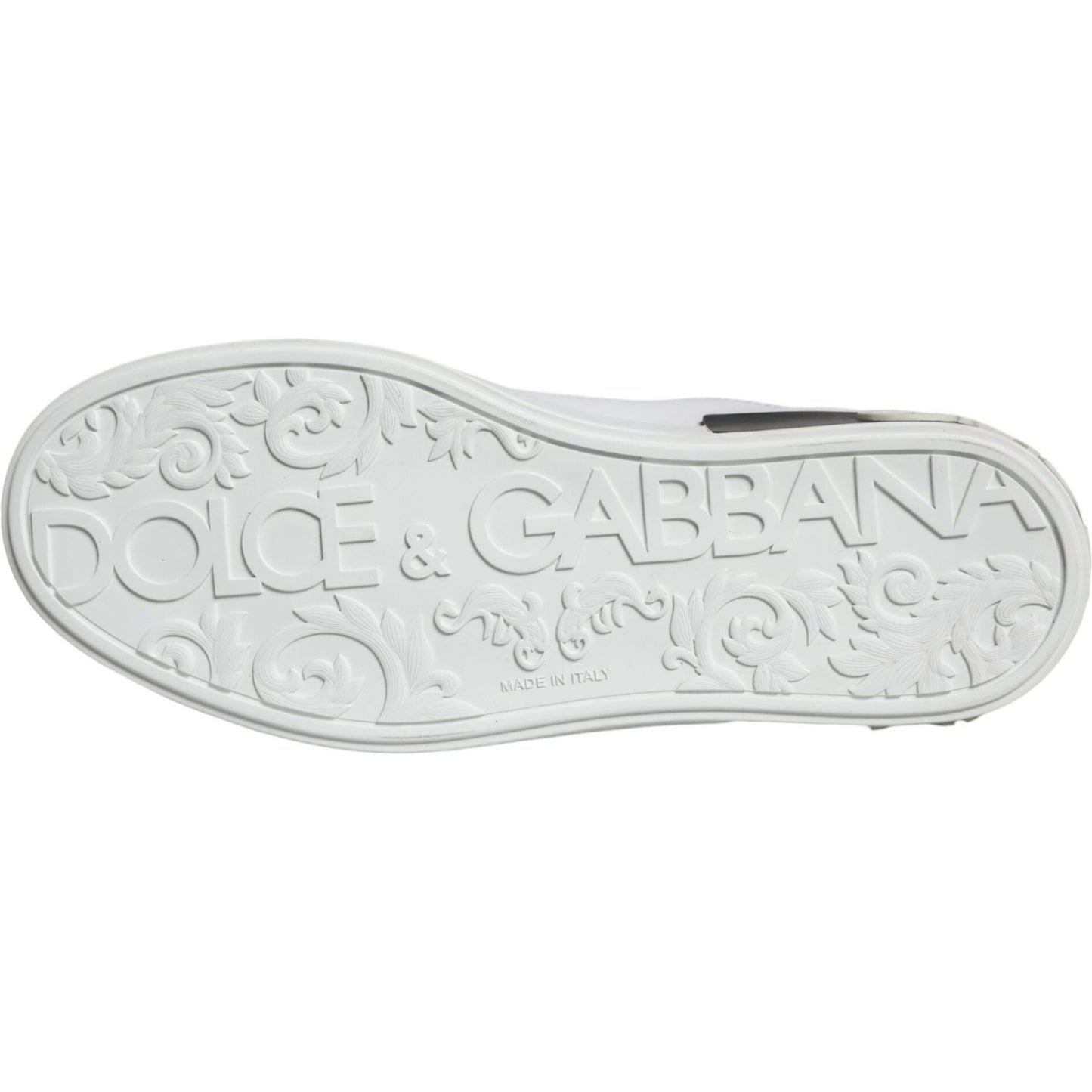 Dolce & Gabbana Black Leather Logo Portofino Sneaker Shoes MV6156-39
