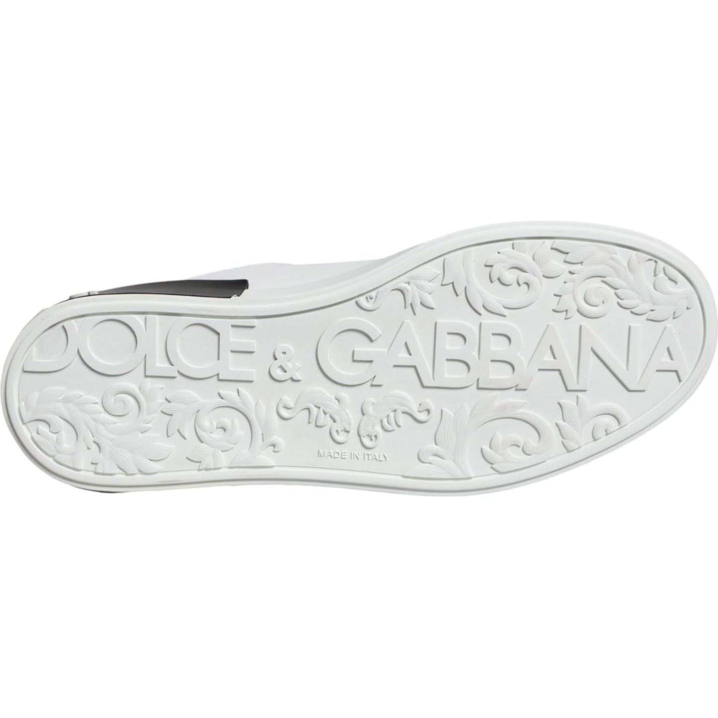 Dolce & Gabbana Black Leather Logo Portofino Sneaker Shoes MV6170-40