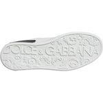 Dolce & Gabbana Black Leather Logo Portofino Sneaker Shoes MV6170-40