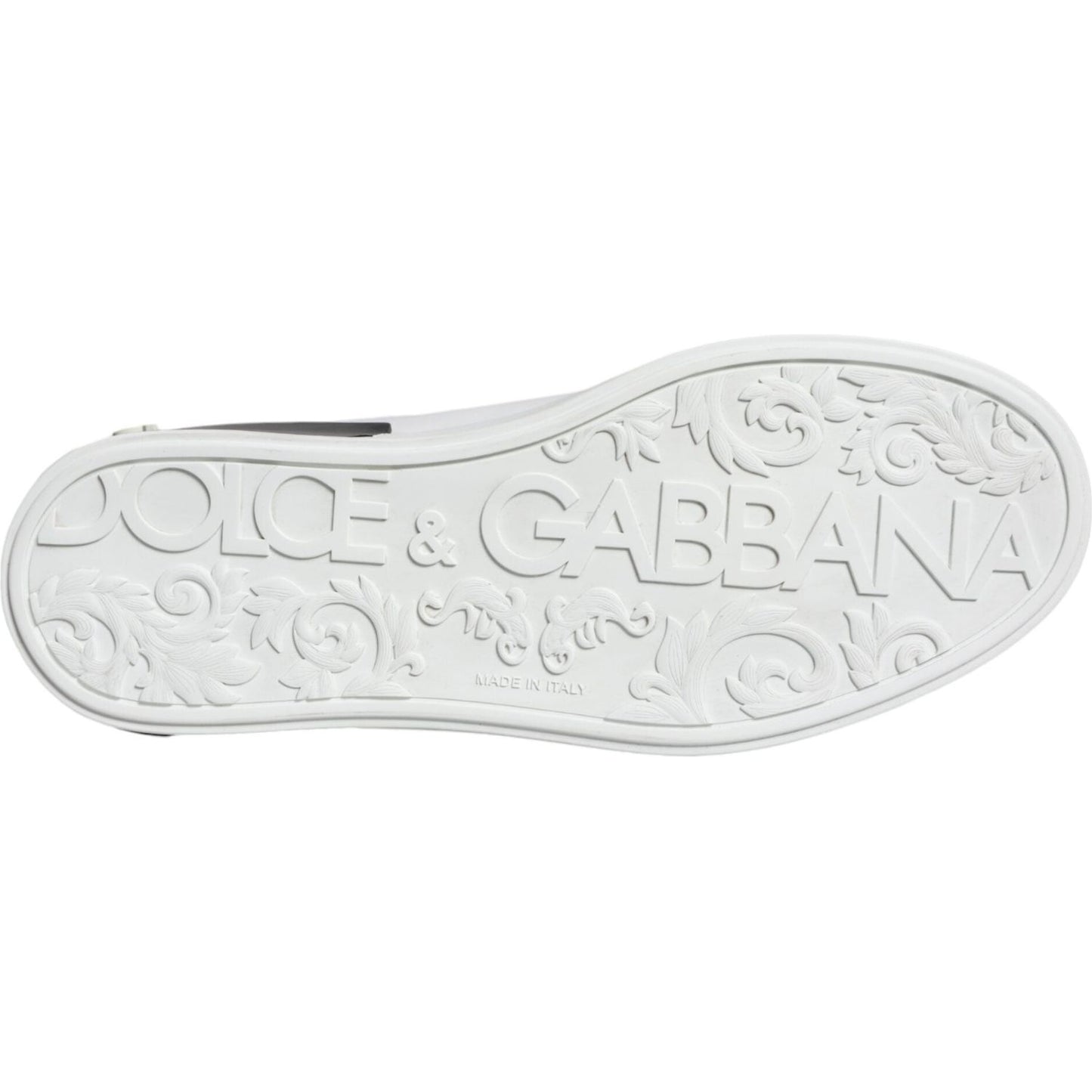 Dolce & Gabbana Black Leather Logo Portofino Sneaker Shoes MV6172-38