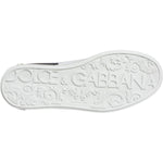 Dolce & Gabbana Black Leather Logo Portofino Sneaker Shoes MV6172-38