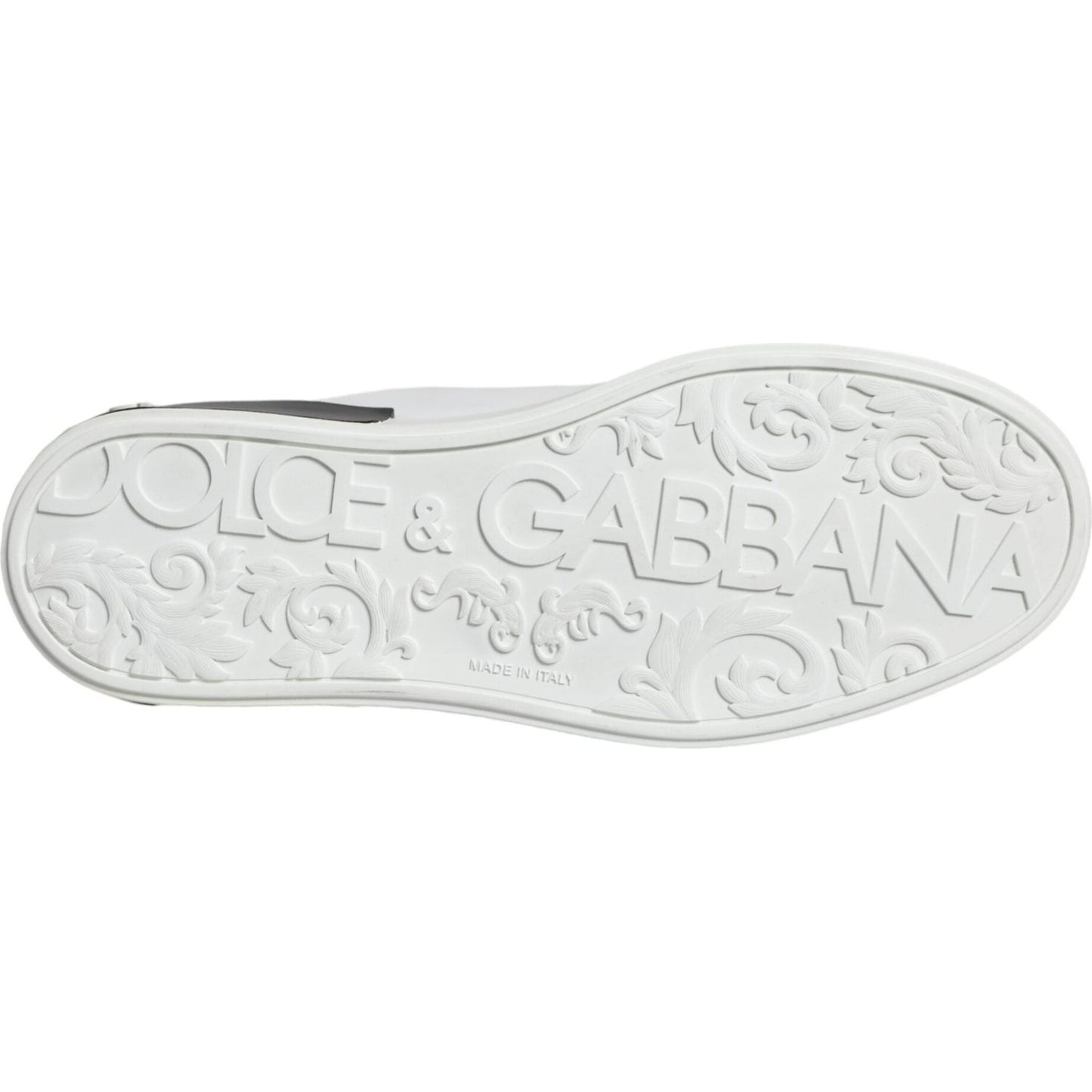 Dolce & Gabbana Black Leather Logo Portofino Sneaker Shoes MV6176-41