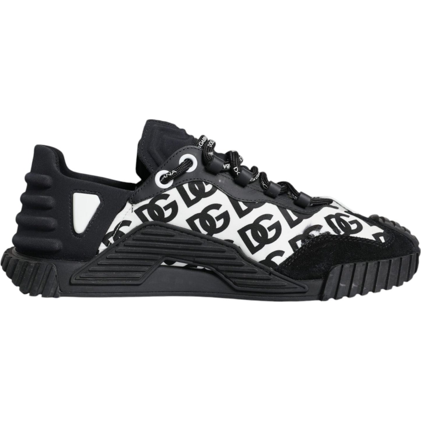 Dolce & Gabbana Black Logo Lace Up Low Top NS1 Sneakers Shoes LA11862-40