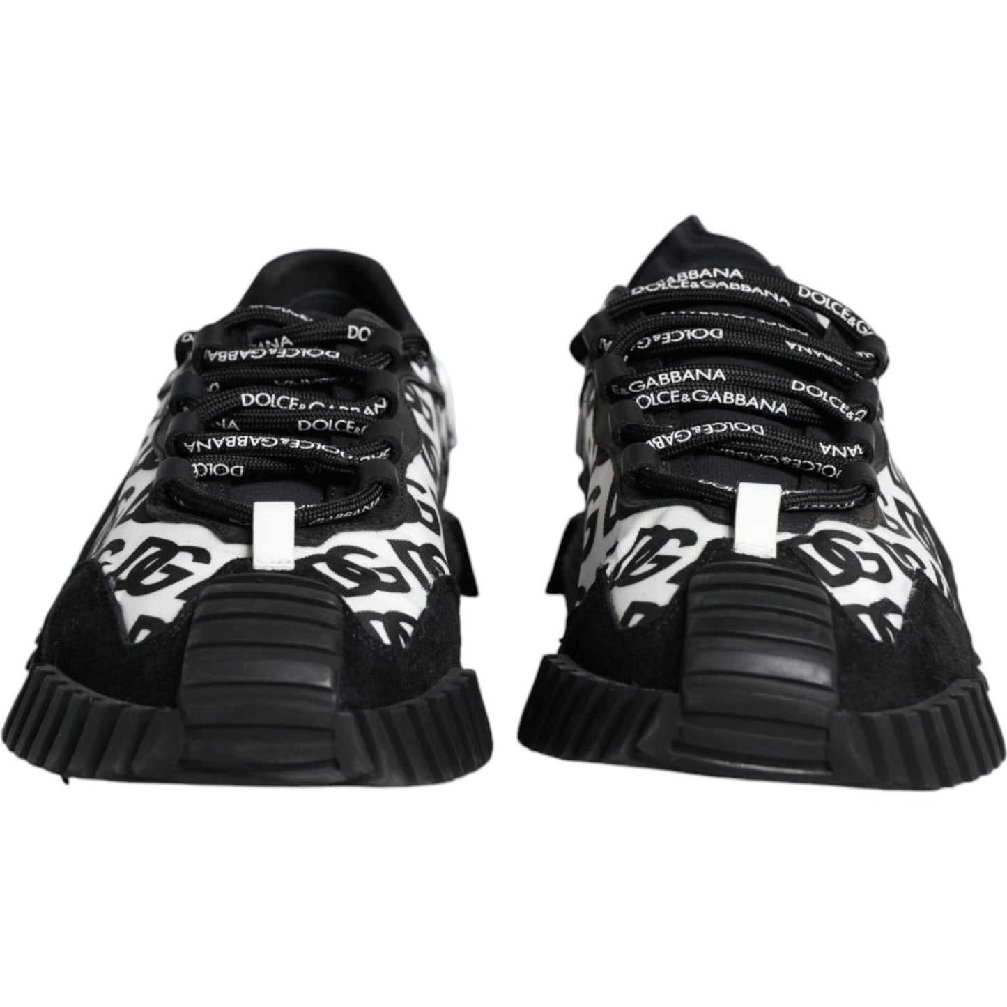 Dolce & Gabbana Black Logo Lace Up Low Top NS1 Sneakers Shoes LA11862-40