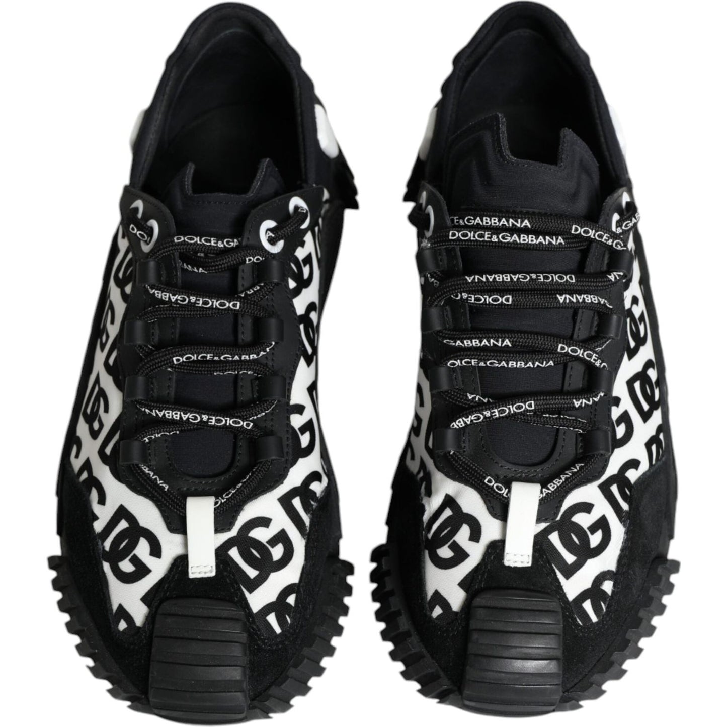 Dolce & Gabbana Black Logo Lace Up Low Top NS1 Sneakers Shoes LA11862-40