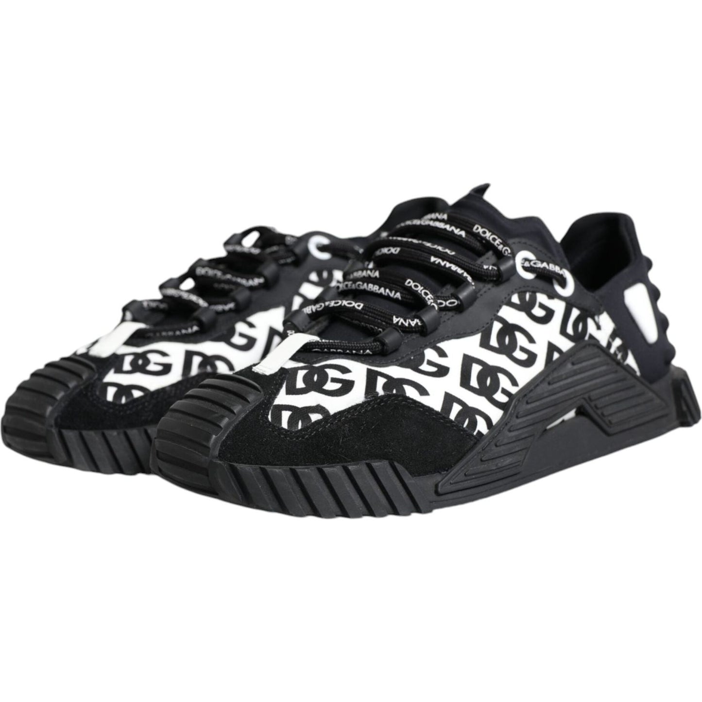 Dolce & Gabbana Black Logo Lace Up Low Top NS1 Sneakers Shoes LA11862-40