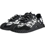 Dolce & Gabbana Black Logo Lace Up Low Top NS1 Sneakers Shoes LA11862-40