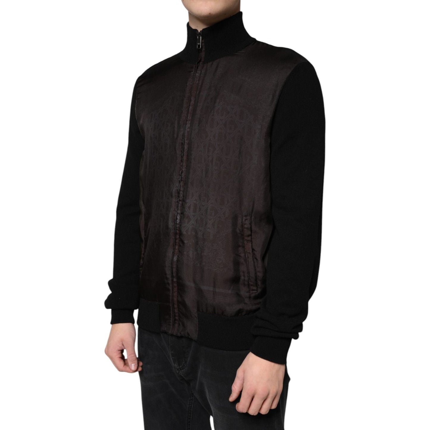 Dolce & Gabbana Black Logo Monogram Full Zip Bomber Jacket JKT3900-50