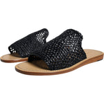 Dolce & Gabbana Black Monochrome Braided Raffia Slides Shoes MV6091-40