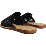 Dolce & Gabbana Black Monochrome Braided Raffia Slides Shoes MV6091-40