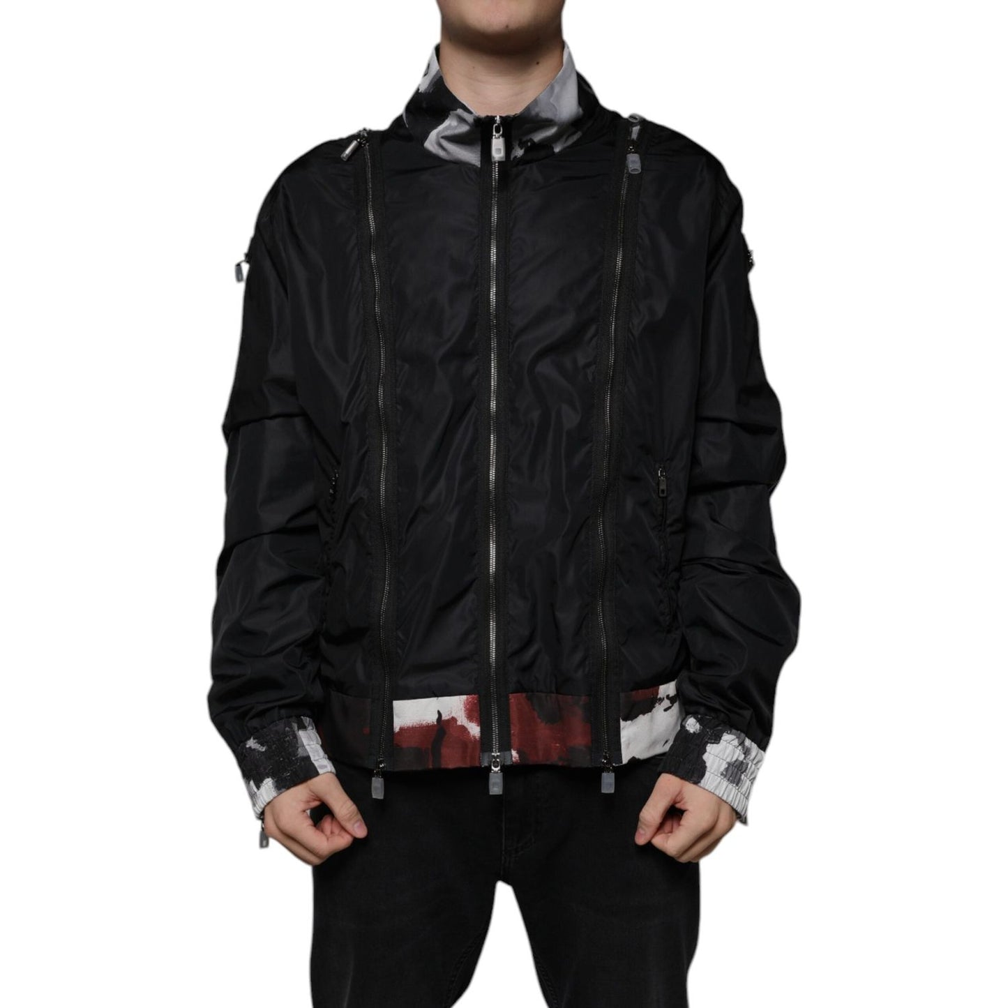 Dolce & Gabbana Black Nylon Full Zip Men Bomber Jacket JKT41273-54