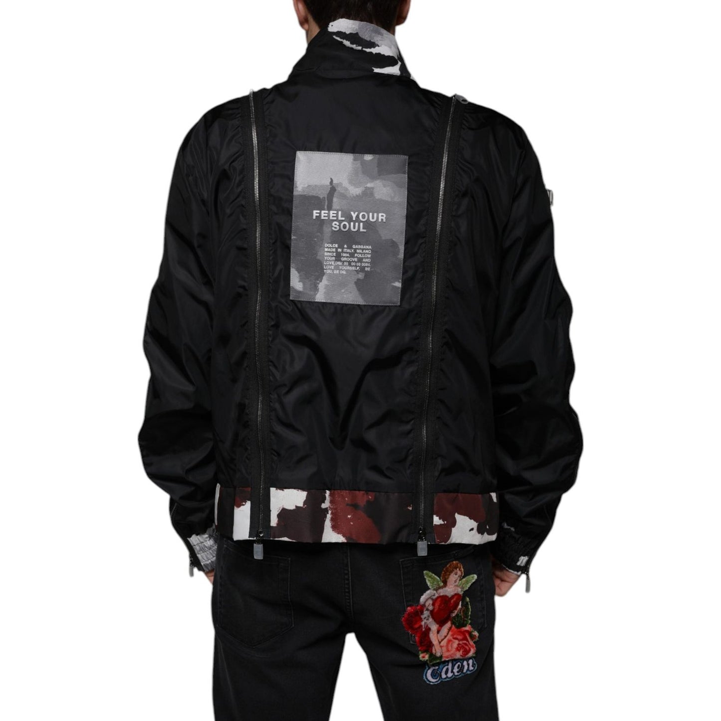 Dolce & Gabbana Black Nylon Full Zip Men Bomber Jacket JKT41273-54