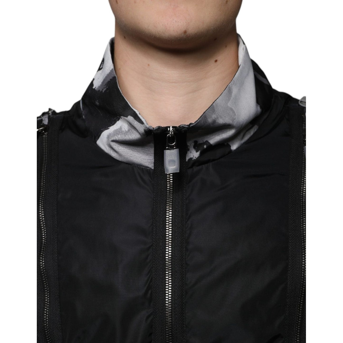 Dolce & Gabbana Black Nylon Full Zip Men Bomber Jacket JKT41273-54