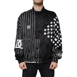 Dolce & Gabbana Black Polka Dot Stripe Nylon Bomber Jacket JKT41271-58