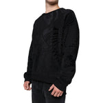 Dolce & Gabbana Black Printed Crew Neck Sweatshirt Sweater TSH86660-48