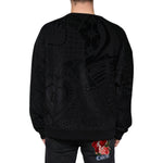Dolce & Gabbana Black Printed Crew Neck Sweatshirt Sweater TSH86660-48
