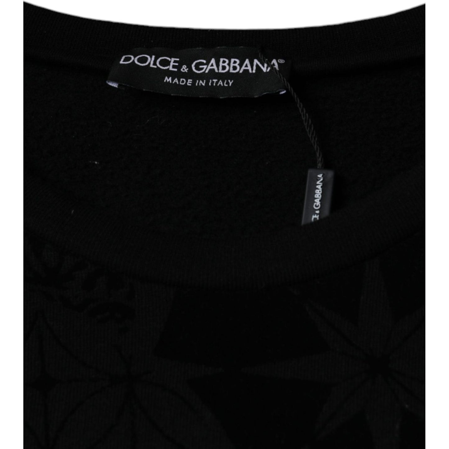 Dolce & Gabbana Black Printed Crew Neck Sweatshirt Sweater TSH86660-48